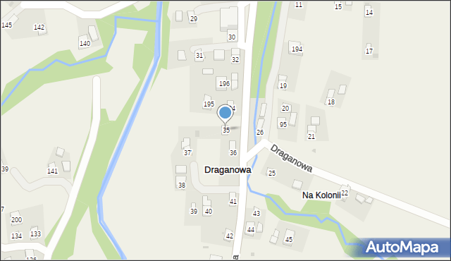 Draganowa, Draganowa, 35, mapa Draganowa