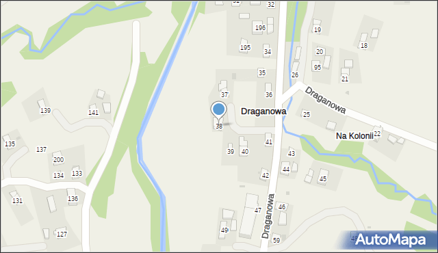 Draganowa, Draganowa, 38, mapa Draganowa