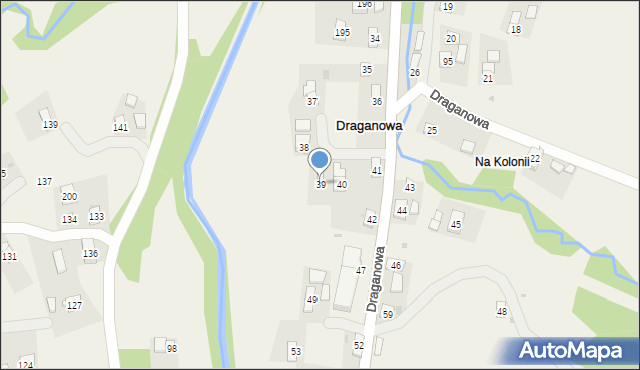 Draganowa, Draganowa, 39, mapa Draganowa