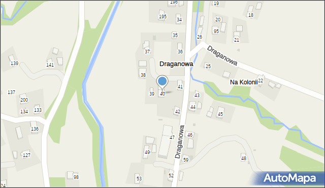 Draganowa, Draganowa, 40, mapa Draganowa