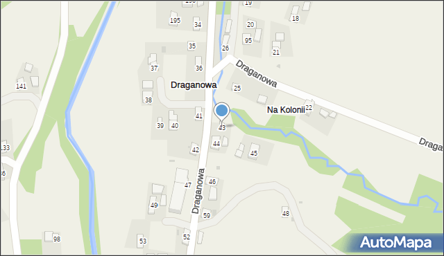 Draganowa, Draganowa, 43, mapa Draganowa