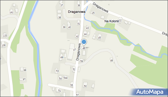 Draganowa, Draganowa, 46, mapa Draganowa