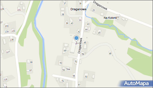 Draganowa, Draganowa, 47, mapa Draganowa