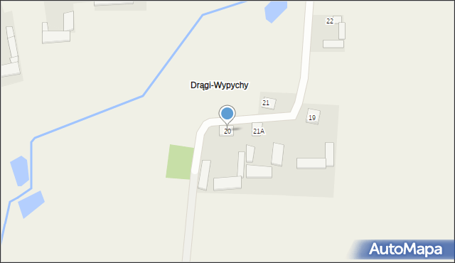 Drągi, Drągi, 20, mapa Drągi