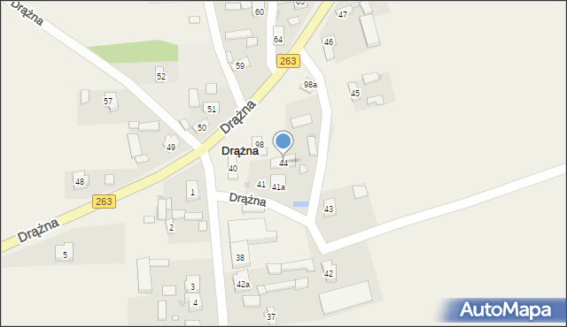 Drążna, Drążna, 44, mapa Drążna