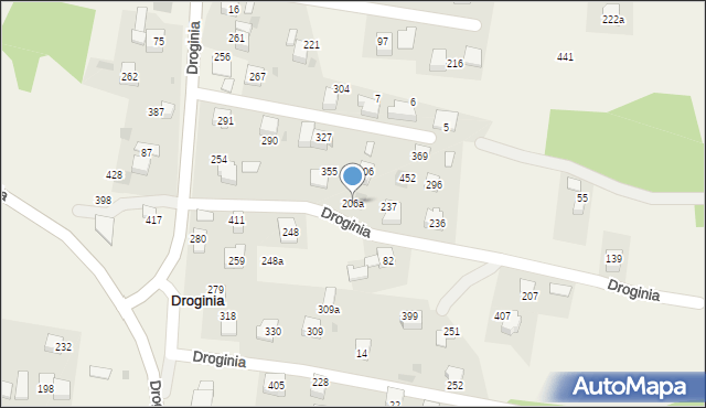 Droginia, Droginia, 206a, mapa Droginia