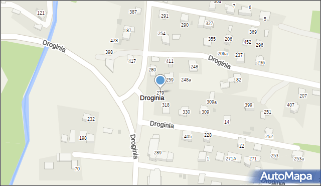 Droginia, Droginia, 279, mapa Droginia