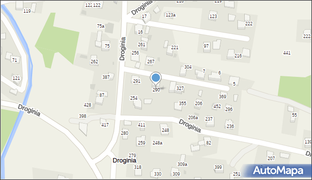 Droginia, Droginia, 290, mapa Droginia