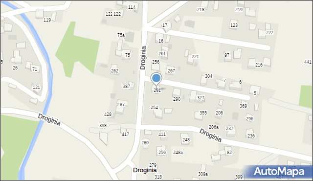 Droginia, Droginia, 291, mapa Droginia