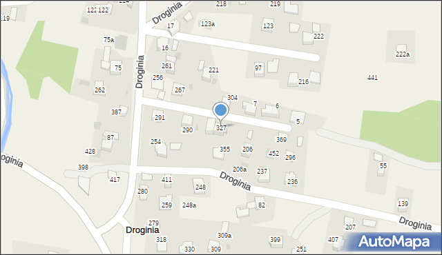 Droginia, Droginia, 327, mapa Droginia