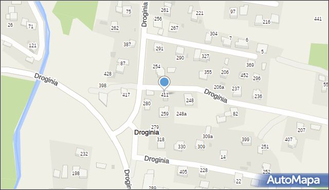 Droginia, Droginia, 411, mapa Droginia