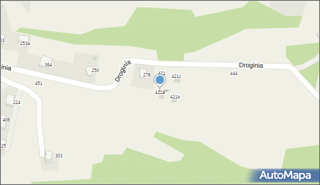 Droginia, Droginia, 421a, mapa Droginia