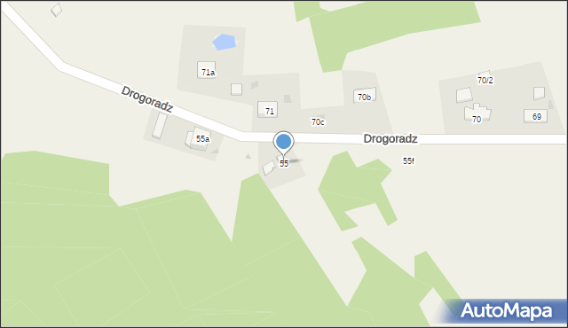 Drogoradz, Drogoradz, 55, mapa Drogoradz