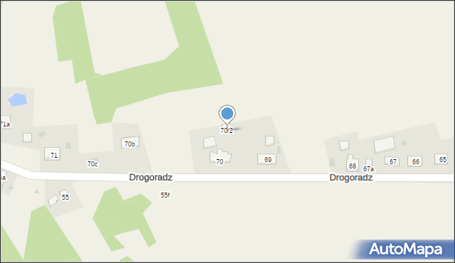 Drogoradz, Drogoradz, 70/2, mapa Drogoradz