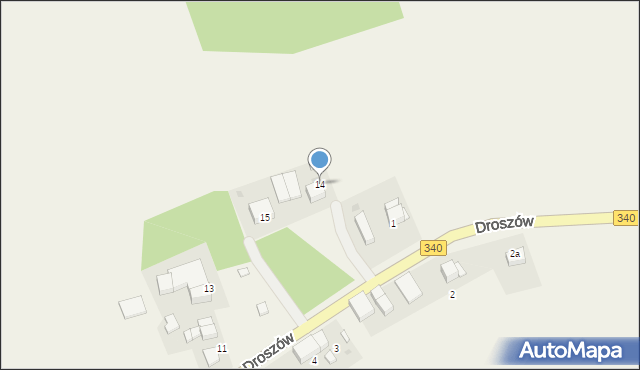 Droszów, Droszów, 14, mapa Droszów