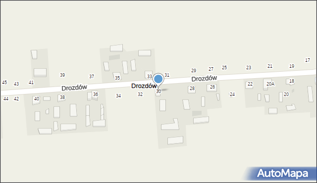 Drozdów, Drozdów, 30, mapa Drozdów