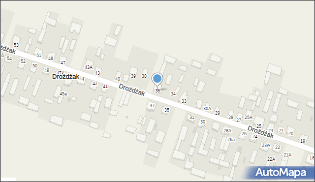 Drożdżak, Drożdżak, 36, mapa Drożdżak