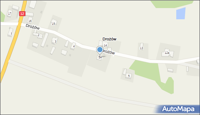 Drożów, Drożów, 5A, mapa Drożów