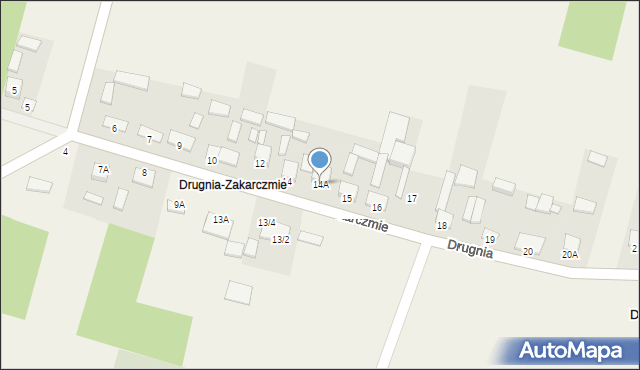 Drugnia, Drugnia-Zakarczmie, 14A, mapa Drugnia