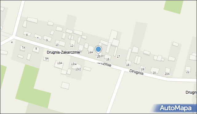 Drugnia, Drugnia-Zakarczmie, 15, mapa Drugnia