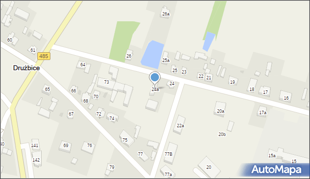 Drużbice, Drużbice, 24a, mapa Drużbice