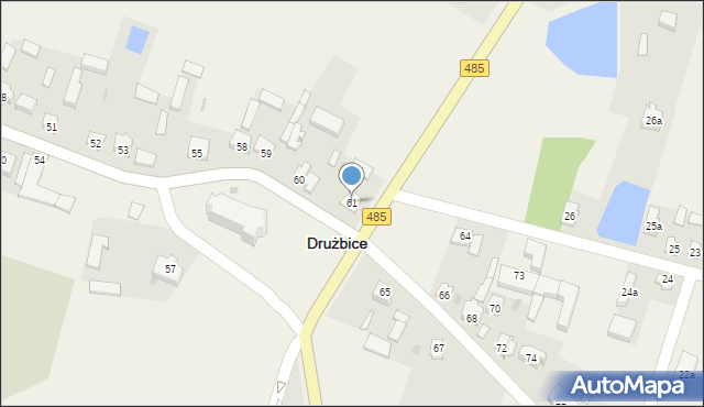 Drużbice, Drużbice, 61, mapa Drużbice