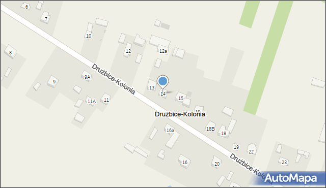 Drużbice-Kolonia, Drużbice-Kolonia, 14, mapa Drużbice-Kolonia