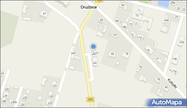 Drużbice-Kolonia, Drużbice-Kolonia, 141, mapa Drużbice-Kolonia