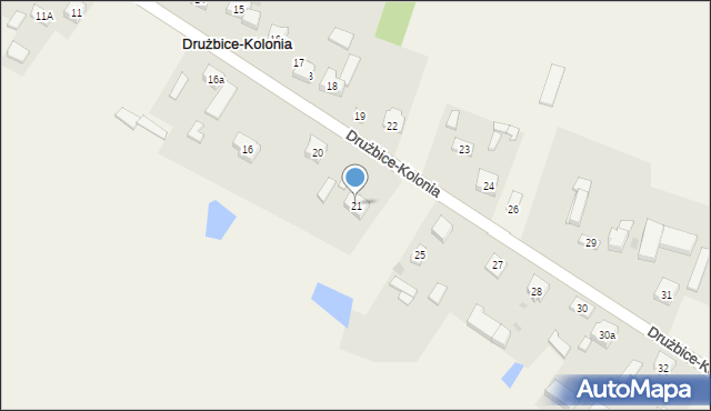 Drużbice-Kolonia, Drużbice-Kolonia, 21, mapa Drużbice-Kolonia