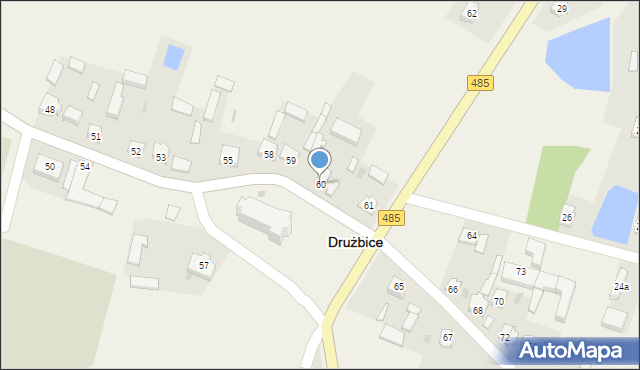 Drużbice-Kolonia, Drużbice-Kolonia, 60, mapa Drużbice-Kolonia