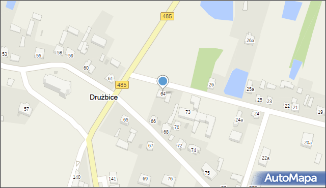 Drużbice-Kolonia, Drużbice-Kolonia, 64, mapa Drużbice-Kolonia