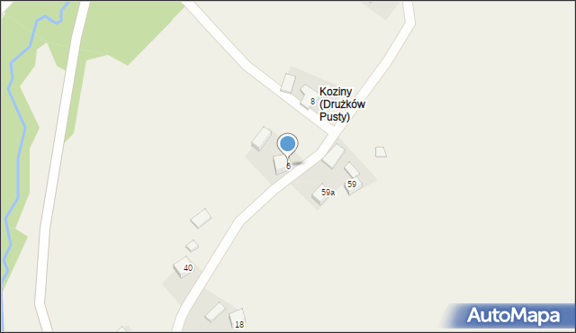 Drużków Pusty, Drużków Pusty, 6, mapa Drużków Pusty