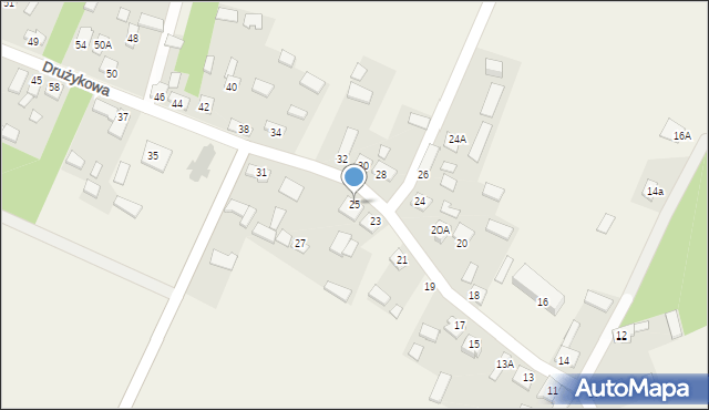 Drużykowa, Drużykowa, 25, mapa Drużykowa