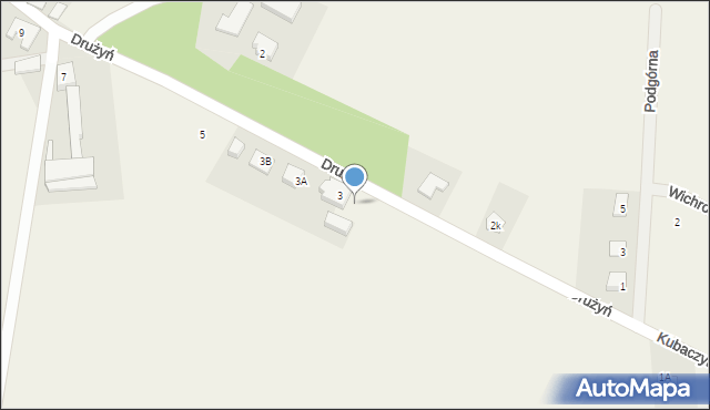 Drużyń, Drużyń, 3AA, mapa Drużyń