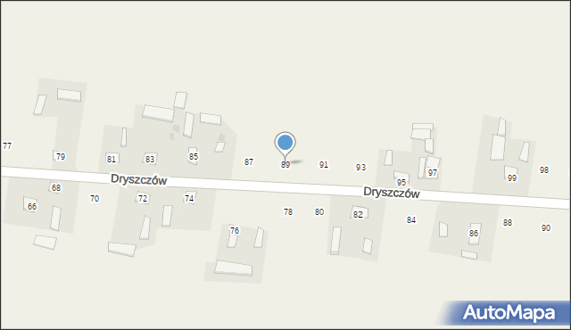 Dryszczów, Dryszczów, 89, mapa Dryszczów