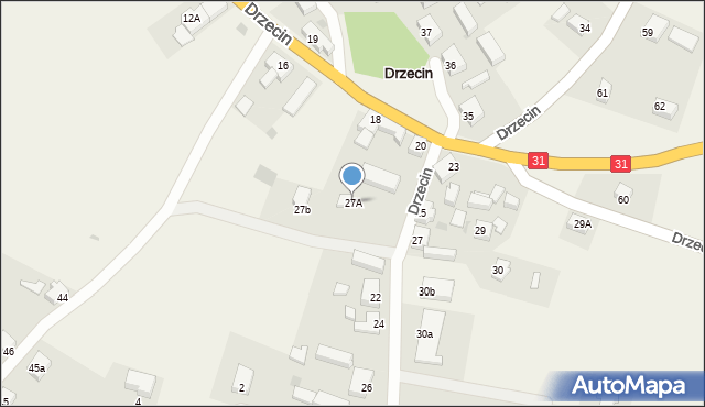 Drzecin, Drzecin, 27A, mapa Drzecin