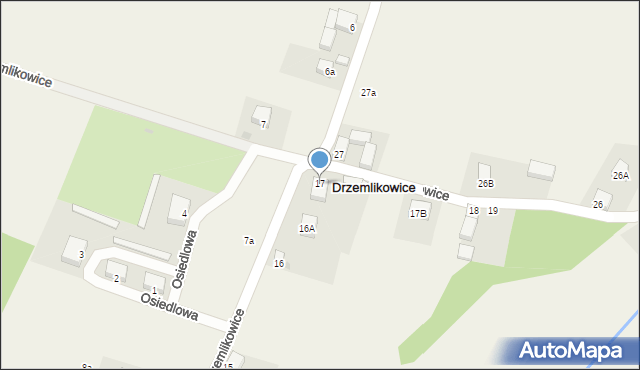 Drzemlikowice, Drzemlikowice, 17, mapa Drzemlikowice