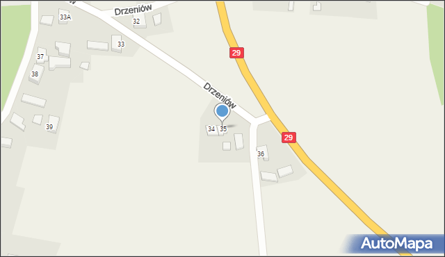 Drzeniów, Drzeniów, 35, mapa Drzeniów