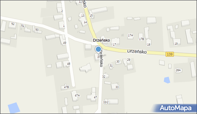 Drzeńsko, Drzeńsko, 16, mapa Drzeńsko