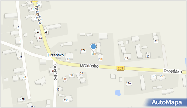 Drzeńsko, Drzeńsko, 17B, mapa Drzeńsko