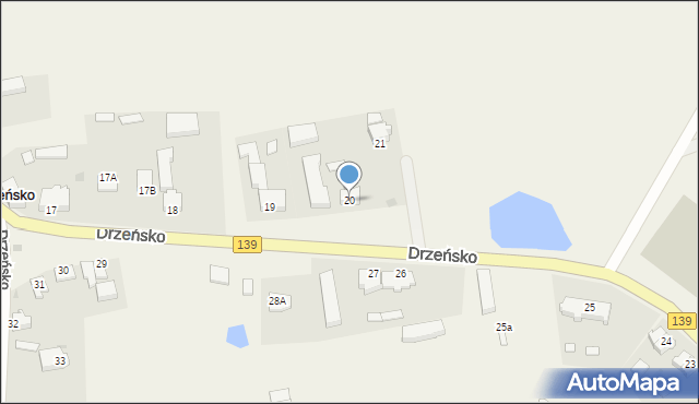 Drzeńsko, Drzeńsko, 20, mapa Drzeńsko