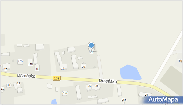 Drzeńsko, Drzeńsko, 21, mapa Drzeńsko