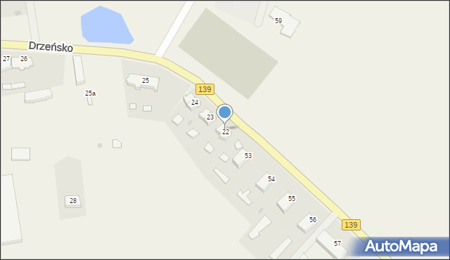 Drzeńsko, Drzeńsko, 22a, mapa Drzeńsko