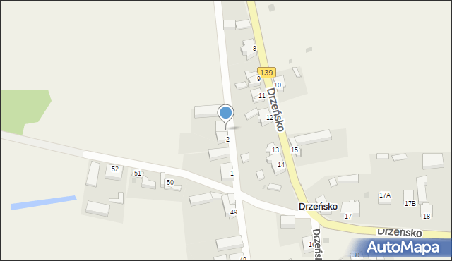 Drzeńsko, Drzeńsko, 2a, mapa Drzeńsko