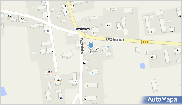 Drzeńsko, Drzeńsko, 31, mapa Drzeńsko