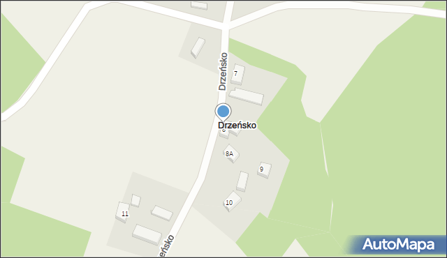 Drzeńsko, Drzeńsko, 8, mapa Drzeńsko