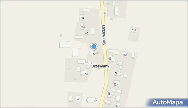 Drzewiany, Drzewiany, 62, mapa Drzewiany