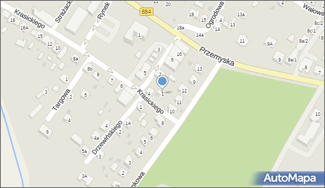 Dubiecko, Drzewińskiego Pawła, 1, mapa Dubiecko