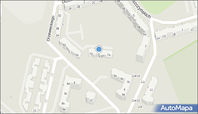 Gdańsk, Drzewieckiego Stefana, 7, mapa Gdańska