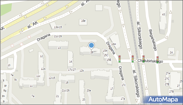 Gdańsk, Dragana Marcina, 16, mapa Gdańska